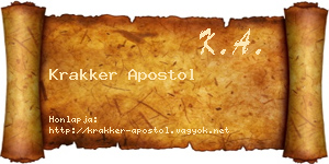 Krakker Apostol névjegykártya